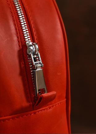 Шкіряний вінтажний жіночий рюкзак shvigel 16327 червоний9 фото