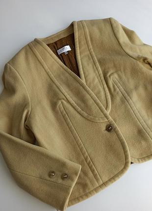 Вовняний укорочений утеплений жакет вінтаж