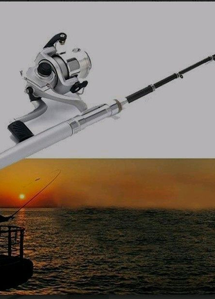 Удочка складная с катушкой и леской, телескопическая, fishing rod6 фото