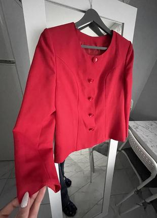 Пиджак красный1 фото