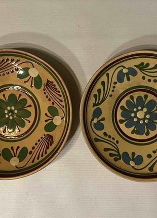 Две настенные керамические росписные тарелки, 70-80 те гг.