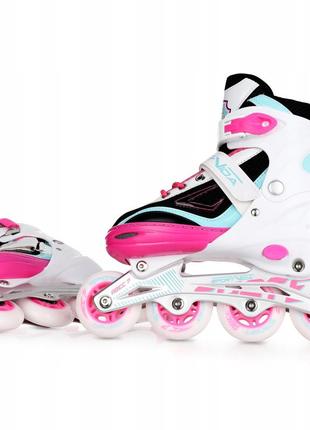 Роликовые коньки sportvida 4 в 1 sv-lg0031 size 31-34 white/pink/blue8 фото