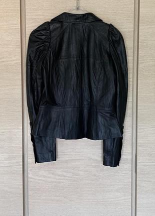Куртка кожаная ретро стиль дизайнерская премиум бренд margit brandt размер s/m2 фото