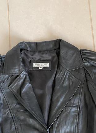Куртка кожаная ретро стиль дизайнерская премиум бренд margit brandt размер s/m5 фото