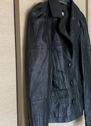Куртка кожаная ретро стиль дизайнерская премиум бренд margit brandt размер s/m4 фото