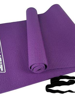 Килимок для йоги та фітнесу easyfit пвх (pvc) фіолетовий