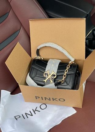 Женская кожаная сумка pinko double p mini evolution simply black8 фото