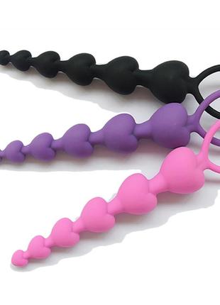 Анальная удлиненная пробка сердечки