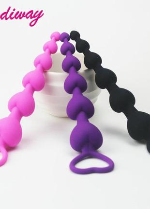 Анальная удлиненная пробка сердечки