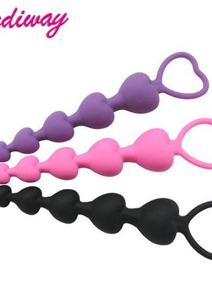 Анальная удлиненная пробка сердечки