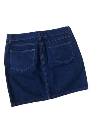 Идеальная простая джинсовая мини юбка темная2 фото