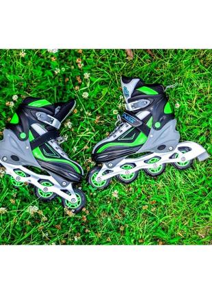 Роликовые коньки sportvida 4 в 1 sv-lg0035 size 35-38 black/green/white3 фото