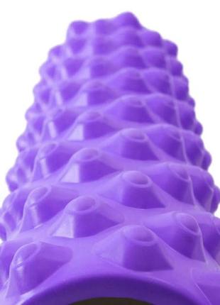 Массажный ролик easyfit grid roller extreme 45 см фиолетовый2 фото