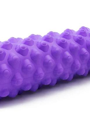 Массажный ролик easyfit grid roller extreme 45 см фиолетовый