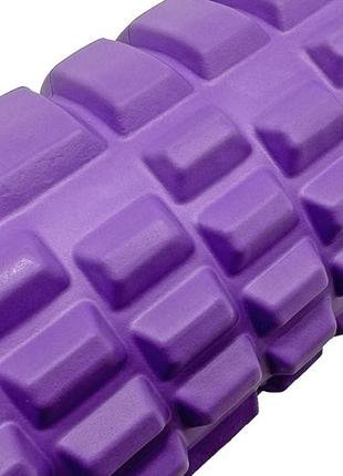 Массажный ролик easyfit grid roller 33 см v.1.1 фиолетовый2 фото