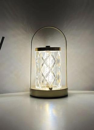 Портативная металлическая настольная led лампа5 фото