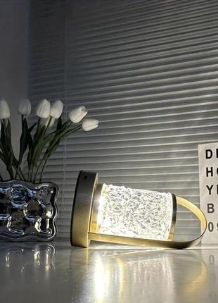 Портативная металлическая настольная led лампа2 фото