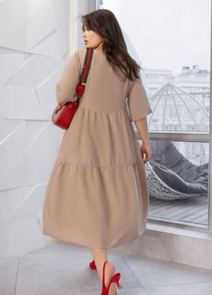 Жіноча довга сукня з льону великих розмірів6 фото
