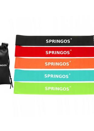 Резинка для фитнеса и спорта (лента-эспандер) springos mini power band 5 шт 1-25 кг pb0012