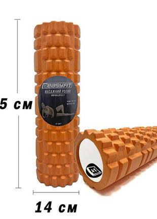 Масажний ролик easyfit grid roller 45 см v.2.1 помаранчевий