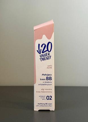 Матирующий антибактериальный вв крем under twenty anti! acne mattifying cream spf4 фото