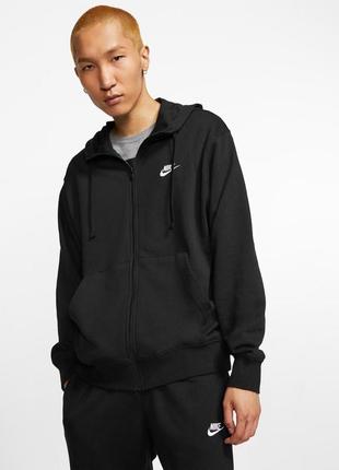 Толстовка nike sportswear club hoodie fz s bv2648-010