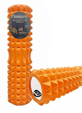 Массажный ролик easyfit grid roller 45 см v.2.2 оранжевый1 фото