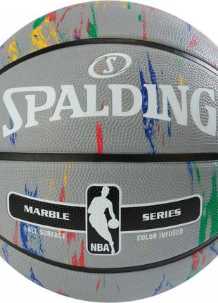 Мяч баскетбольный spalding nba marble outdoor grey/multi-color size 7