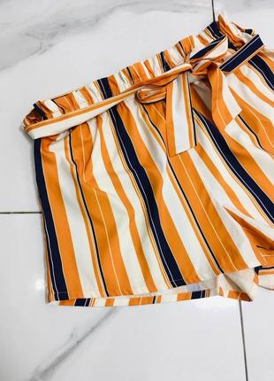 Shein vcay plus полосатые шорты с поясом л8 фото