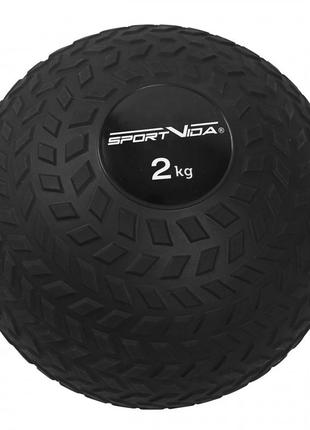 Слэмбол (медицинский мяч) для кроссфита sportvida slam ball 2 кг sv-hk0344 black1 фото