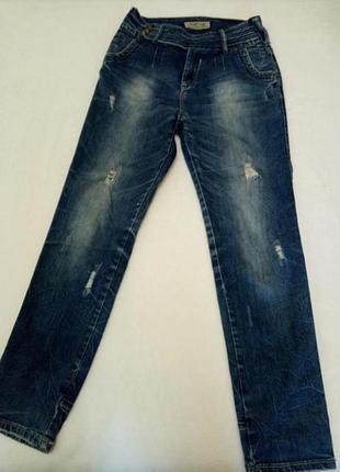 Джинсы мом бойфренд широкий пояс denim