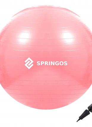 Мяч для фитнеса (фитбол) springos 75 см anti-burst fb0012 pink1 фото