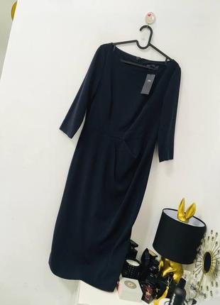 Облегающее синее  платье длиной до колена marks & spencer м3 фото
