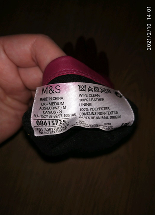 M&s шкіряні рукавички розмір m.6 фото