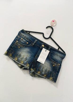 Шорты в стразах от goodies jeans s1 фото