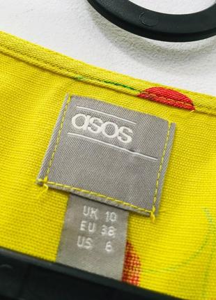 Льняной комбинезон с вырезом и завязками asos design с вишневым принтом м7 фото