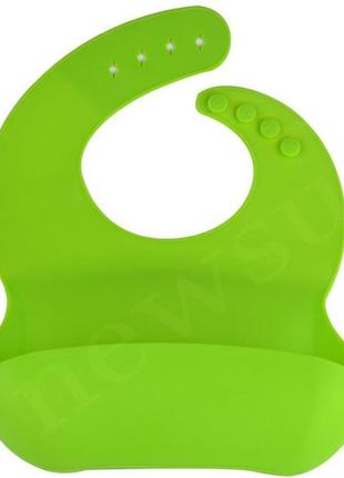 Слюнявчик силіконовий 30x24 см зелений y7 (n-9733)