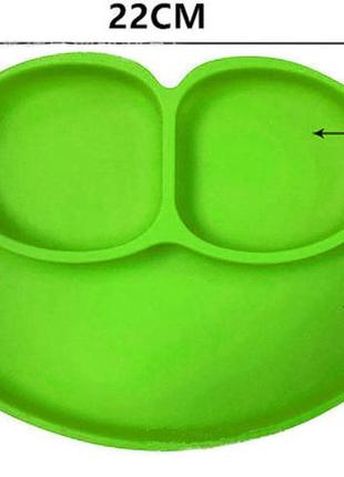 Набір посуду 2life силіконова тарілка-коврик і набір столових приборів зелений v-117902 фото