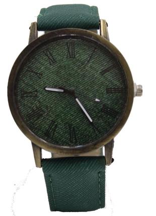 Наручний годинник джинсові 2life зелений (n-445)