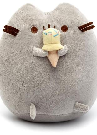 Мягкая игрушка кот пушин кэт pusheen cat s&t с мороженым в лапках 18 х 15 см серый (n-68)