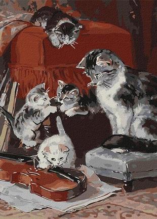 Картина по номерам. котики" маленькі музиканти ©генрієтта роннер-кніп"  40*50 см kho4331