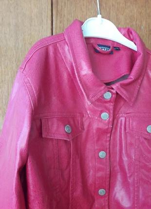 Куртка еко кожа розовая2 фото