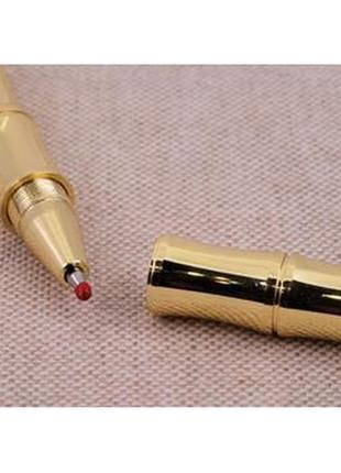 Ручка "бамбук" гелевая (цвет золото) арт. 048423 фото