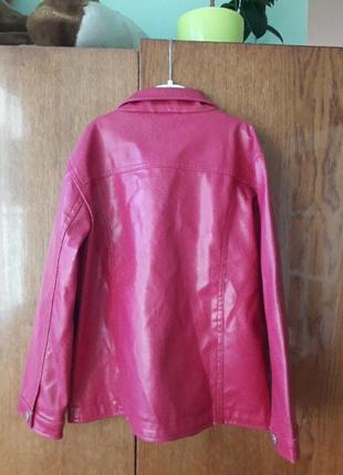 Куртка еко кожа розовая4 фото