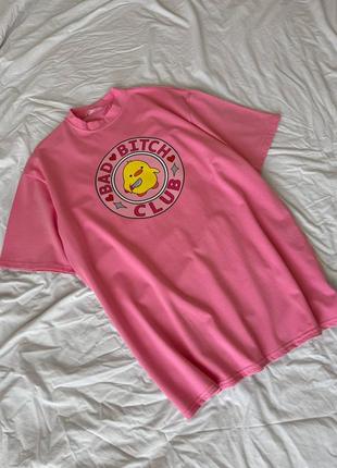 Трендовая женская футболка. ткань: турецкий кулир 
▫️цвета: розовый, графитовый 
▫️размеры: 42-48, универсальный5 фото
