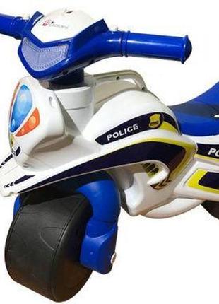 Мотоцикл-каталка "полиция" (бело-синий)