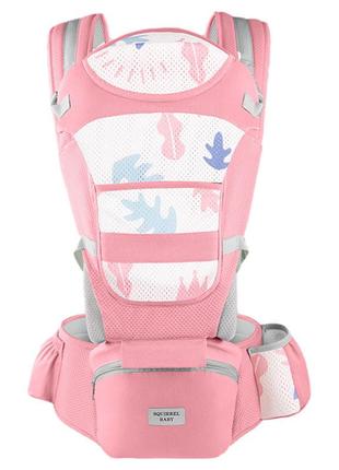Хіпсит ерго-рюкзак кенгуру переноска "squirrel baby" q2022 12в1 рожевий n-119001 фото