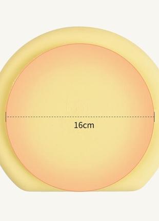 Набор y12 силиконовая тарелка, слюнявчик, тарелка для первых блюд, ложка, вилка, коврик персиковый (n-9846)4 фото