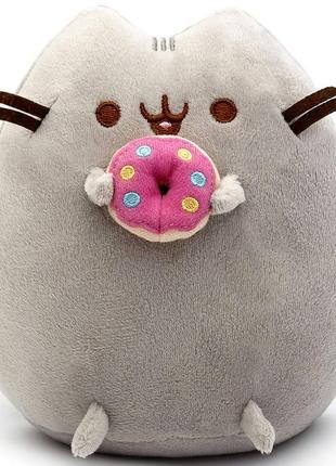 Комплект мягкая игрушка кот с пончиком пушин кэт 18х15см и антистресс игрушка mokuru (n-727)3 фото
