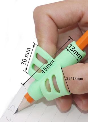 Силиконовые насадки набор из 2-х шт для ручки, для карандаша для коррекции письма розовый и оранжевый n-119222 фото